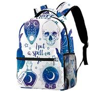 Lightweight Backpack College School Bag Laptop Daypack for Adults and Kids Casual Rucksack Skull Crystal Ball Bottle