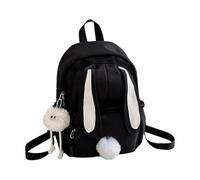 Lightweight Backpack For Girls Cute Bunny Ear Design School Daypack For Middle Schoolers And Outdoor Adventures (Black One Size)