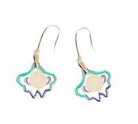 Lightweight Bamboo Design Statement Earrings Silver Plated Polished Post Flow Chief Fringe Detail Traditional Chonsam Matching Earrings for Costume Celebration, フリーサイズ