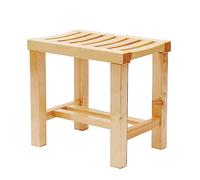 Lightweight Bamboo Shower Foot Stool for Shaving Legs & Foot Rest, Waterproof Bathroom Step Bench, Cactus Design for Small Spaces, Large Size (Light Brown)