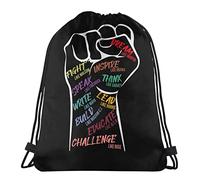 Lightweight Beach Bag Black History Month Inspirational Leaders Power Fist Hand Toy Storage Bags Sports Drawstring Gym Bag For Yoga, Sports, Campus