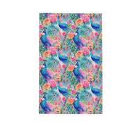 Lightweight Beach Towel Watercolor Peacock Flower Bath Towels Sand Free Beach Blanket For Camping Gym Women 80X130Cm