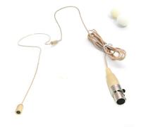 Lightweight Beige Headset Microphone with 4Pin XLR Connector For For Discreet Use on Stage
