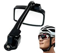 Lightweight Bicycle Rear View Mirror - Adjustable Glasses Holder Accessories, Multi-Angle Acrylic Wide Angle Viewer | Handlebar Headwear Wrist Mount System, Third Eye Safety Mirror