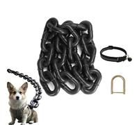Lightweight Big Chain Leash for Small Dog Funny, Giant Chain Leash for Small Dog, Oversized Look, Flexible Grip, Secure Clip, Photo-Ready fors Smalls Dogs Photo Props (1, Black*1.5m, Large ring)