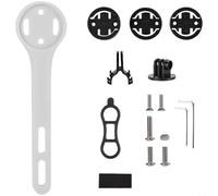 Lightweight Bike Computer Mount For Road Bikes With Central Handlebar Mounting Supports For Garmin For Bryton Devices And Includes 3 Adapter Bases(White)