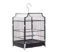 Lightweight bird cage set, Metal Plastic Hanging Bird Cage For Parrots Canaries Lovebirds Black(Black)