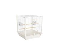 Lightweight bird cage set, Metal White Square Single Tier Bird Cage For Parrots 46x46x50cm