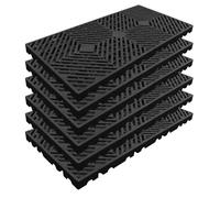 Lightweight Black Plastic Pallet6pcs Nestable Breathable & Waterproof ge Grid Pad MoistureProof Ventilated Floor Pallets for Efficient ge Solutions