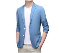 Lightweight Blazer For Men Uk, Ice Silk Fabric Men Suit Sport Coat Solid Sport Coats Jacket Slim Fit Anti-Wrinkle Lapel Suit Ultra Thin Jacket Slim Fit Jackets Suitable For Party Date Prom