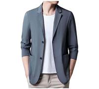 Lightweight Blazer For Men Uk, Ice Silk Fabric Men Suit Sport Coat Solid Sport Coats Jacket Slim Fit Anti-Wrinkle Lapel Suit Ultra Thin Jacket Slim Fit Jackets Suitable For Party Date Prom