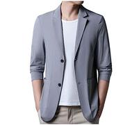 Lightweight Blazer For Men Uk, Ice Silk Fabric Men Suit Sport Coat Solid Sport Coats Jacket Slim Fit Anti-Wrinkle Lapel Suit Ultra Thin Jacket Slim Fit Jackets Suitable For Party Date Prom