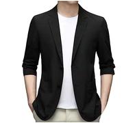 Lightweight Blazer For Men Uk, Ice Silk Fabric Men Suit Sport Coat Solid Sport Coats Jacket Slim Fit Anti-Wrinkle Lapel Suit Ultra Thin Jacket Slim Fit Jackets Suitable For Party Date Prom