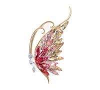 Lightweight Blue Crystal Butterfly Pin Secure Alloy Clasp Design Ideal For Long Term Wear At Work Or Social Event Sturdy Alloy Brooch