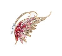 Lightweight Blue Crystal Butterfly Pin Secure Alloy Clasp Design Ideal for Long Term Wear At Work or Social Event Party Jewelry Accessories
