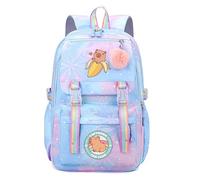 Lightweight Blue Cute Children's Backpack for Girls-Capybara-Themed School Bag, Spacious & Durable Kids School Backpack- Perfect for Back to School & Birthday Gifts 8-14 age (capy-10)