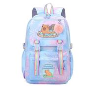 Lightweight Blue Cute Children's Backpack for Girls-Capybara-Themed School Bag, Spacious & Durable Kids School Backpack- Perfect for Back to School & Birthday Gifts 8-14 age (capy-12)