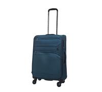 Lightweight Blue Suitcases 8 Wheel Luggage Travel Cases Soft Laptop Holiday Bag