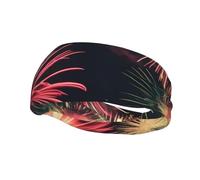 Lightweight Breathable Beautiful Fireworks Print Hairband Casual Sweatband for Hiking Running Hairbands.
