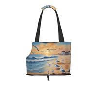 Lightweight, breathable travel small pet shoulder bag, WZYCWB airborne seagulls printed pet shoulder bag