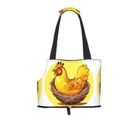 Lightweight, breathable travel small pet shoulder bag, WZYCWB Bird's Nest Golden Chicken printed pet shoulder bag