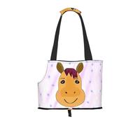 Lightweight, breathable travel small pet shoulder bag, WZYCWB cartoon horse head printed pet shoulder bag