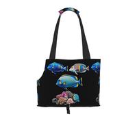 Lightweight, breathable travel small pet shoulder bag, WZYCWB Coral and fish printed pet shoulder bag