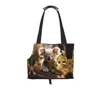 Lightweight, breathable travel small pet shoulder bag, WZYCWB Cute Koala Plant printed pet shoulder bag