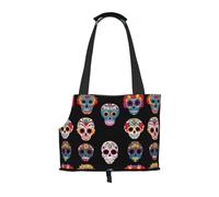 Lightweight, breathable travel small pet shoulder bag, WZYCWB Day of the Dead Masks printed pet shoulder bag