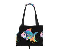 Lightweight, breathable travel small pet shoulder bag, WZYCWB Fish Wave printed pet shoulder bag