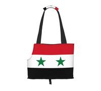 Lightweight, breathable travel small pet shoulder bag, WZYCWB Flag of the Syrian Arab Republic printed pet shoulder bag