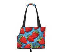 Lightweight, breathable travel small pet shoulder bag, WZYCWB Fresh Strawberries printed pet shoulder bag