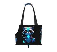 Lightweight, breathable travel small pet shoulder bag, WZYCWB Glow Raccoon printed pet shoulder bag