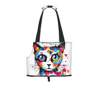 Lightweight, breathable travel small pet shoulder bag, WZYCWB Graffiti Cat Head printed pet shoulder bag