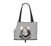 Lightweight, breathable travel small pet shoulder bag, WZYCWB Grey rat printed pet shoulder bag