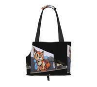 Lightweight, breathable travel small pet shoulder bag, WZYCWB Kitten Wall Painting printed pet shoulder bag