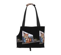 Lightweight, breathable travel small pet shoulder bag, WZYCWB Kitten Wall Painting printed pet shoulder bag