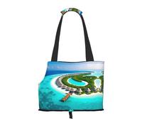 Lightweight, breathable travel small pet shoulder bag, WZYCWB Maldives Scenery printed pet shoulder bag