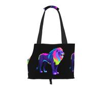 Lightweight, breathable travel small pet shoulder bag, WZYCWB Neon Lion printed pet shoulder bag