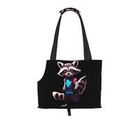 Lightweight, breathable travel small pet shoulder bag, WZYCWB Neon Raccoon Hack printed pet shoulder bag