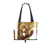 Lightweight, breathable travel small pet shoulder bag, WZYCWB Nut-eating squirrel printed pet shoulder bag