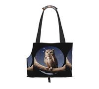 Lightweight, breathable travel small pet shoulder bag, WZYCWB Owl under the moon printed pet shoulder bag
