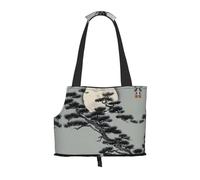 Lightweight, breathable travel small pet shoulder bag, WZYCWB Pine tree under the moon printed pet shoulder bag