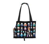 Lightweight, breathable travel small pet shoulder bag, WZYCWB Pixel Bear Riot printed pet shoulder bag