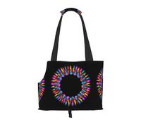 Lightweight, breathable travel small pet shoulder bag, WZYCWB Psychedelic neon circle printed pet shoulder bag