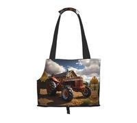 Lightweight, breathable travel small pet shoulder bag, WZYCWB Red Tractor printed pet shoulder bag