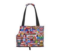 Lightweight, breathable travel small pet shoulder bag, WZYCWB Various flags printed pet shoulder bag
