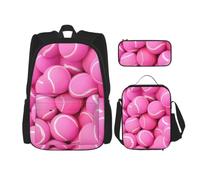 Lightweight Bright Pink Tennis Balls Print Casual Bag with Compartment