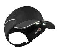 Lightweight Bump Cap with LED Brim Lighting, Baseball Hat Style, Ergodyne Skullerz 8965,Black