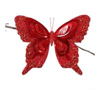 Lightweight Butterfly Pendant for Christmas Tree and For Window Hanging Decoration Designed for Durable Seasonal Use (Red)